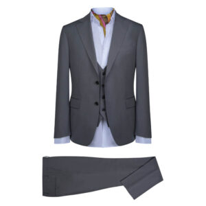 Γκρι Prince Oliver Κοστούμι με Γιλέκο Three-Piece (Modern Fit) Ανδρικά Κοστούμια