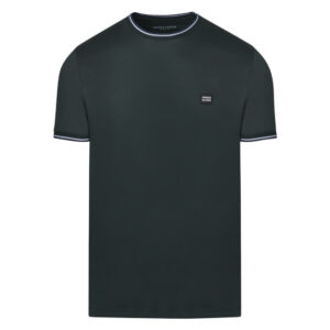 Πράσινο Premium Τ-Shirt in Cotton with Stripe Details (Modern Fit) Ανδρικά T-Shirts