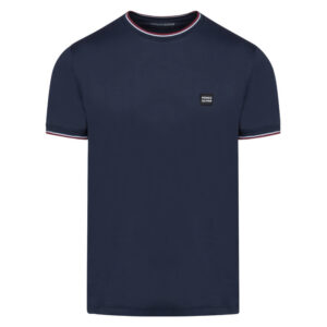 Μπλε Premium Τ-Shirt in Cotton with Stripe Details (Modern Fit) Ανδρικά T-Shirts
