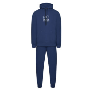 Μπλε Hoodie Σετ Φόρμας Prince Oliver με Contrast Logo Relax Fit Ανδρικές Φόρμες και Φούτερ