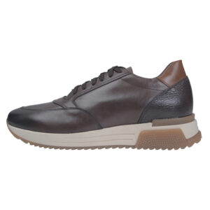 Καφέ Leather Sneakers Prince Oliver Ανδρικά Παπούτσια