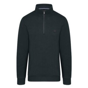 Πράσινο Σκούρο Premium Zip-Neck Μπλούζα Prince Oliver Modern Fit Ανδρικές Μπλούζες και Πουλόβερ
