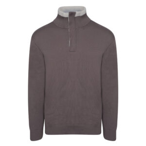 Καφέ Premium Zip-Neck Πλεκτή Μπλούζα Modern Fit Ανδρικές Μπλούζες και Πουλόβερ Καφέ Premium Zip-Neck Πλεκτή Μπλούζα Modern Fit Ανδρικές Μπλούζες και Πουλόβερ