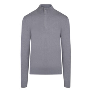 Γκρι Zip-Neck Πλεκτή Μπλούζα Prince Oliver Modern Fit Ανδρικές Μπλούζες και Πουλόβερ Γκρι Zip-Neck Πλεκτή Μπλούζα Prince Oliver Modern Fit Ανδρικές Μπλούζες και Πουλόβερ