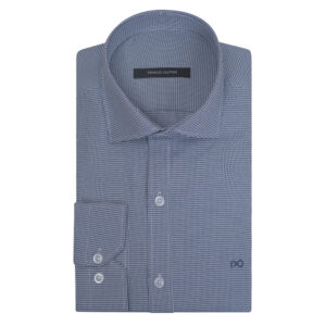 Λευκό Πουκάμισο με Μπλε Μικροσχέδιο Prince Oliver Modern Fit Ανδρικά Πουκάμισα Λευκό Πουκάμισο με Μπλε Μικροσχέδιο Prince Oliver Modern Fit Ανδρικά Πουκάμισα