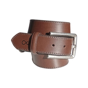 Καφέ Leather Ζώνη Prince Oliver Ανδρικές Ζώνες