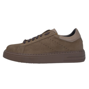 Καφέ Low Top Suede Leather Sneakers Prince Oliver Ανδρικά Παπούτσια