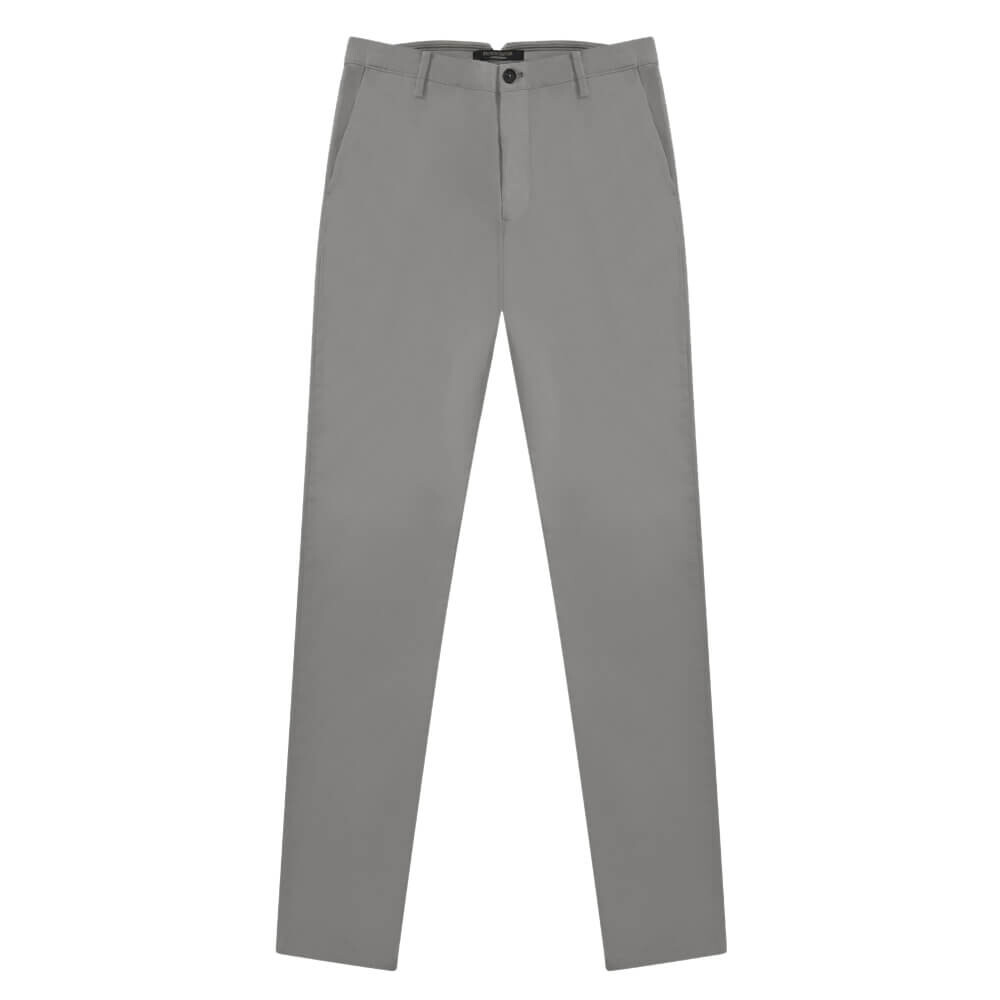 Γκρι Prince Oliver Premium Chino (Modern Fit) Ανδρικά Παντελόνια και Chinos Γκρι Prince Oliver Premium Chino (Modern Fit) Ανδρικά Παντελόνια και Chinos