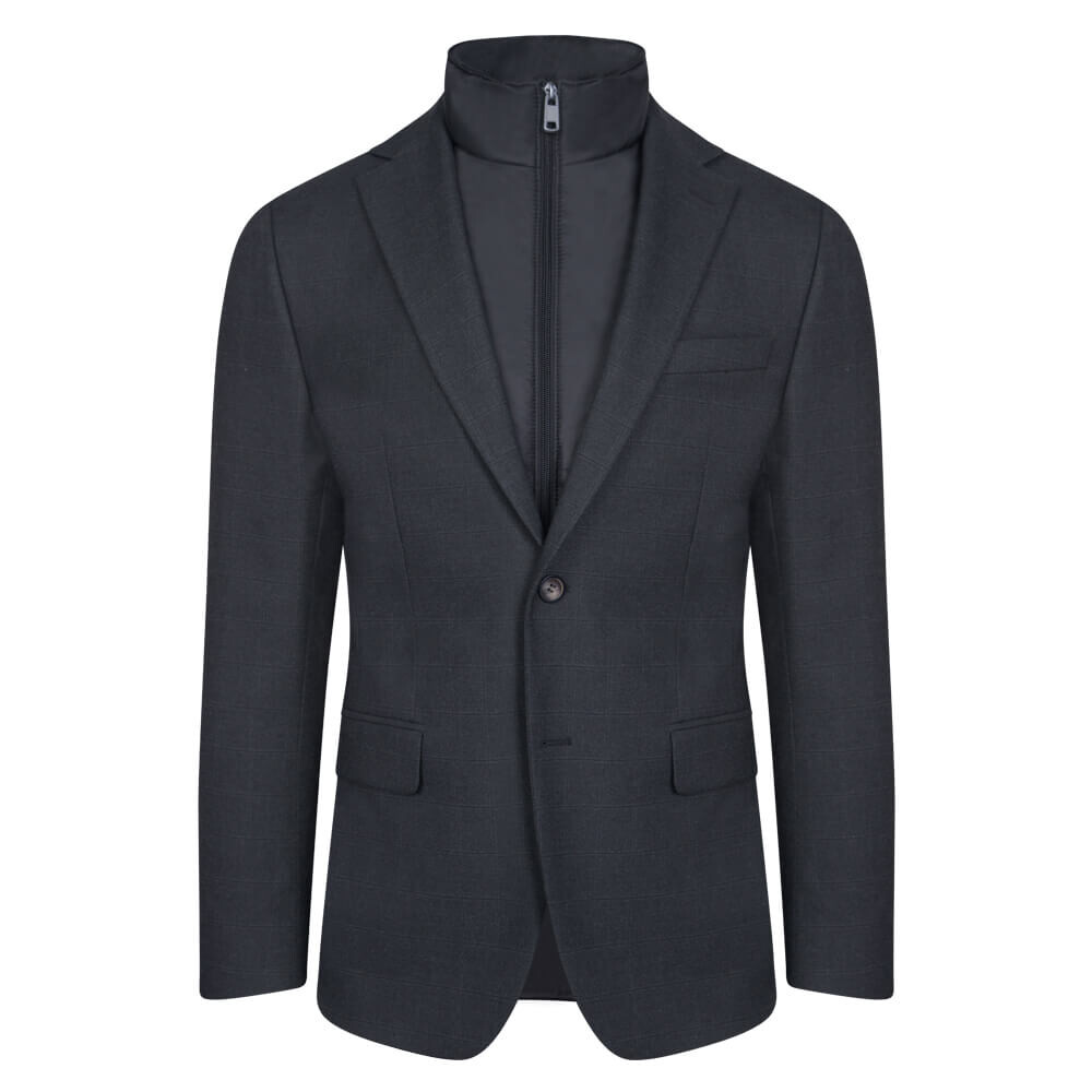 Γκρι Καρό Σακάκι Prince Oliver Με Επένδυση (Modern Fit) Ανδρικά Σακάκια Γκρι Καρό Σακάκι Prince Oliver Με Επένδυση (Modern Fit) Ανδρικά Σακάκια
