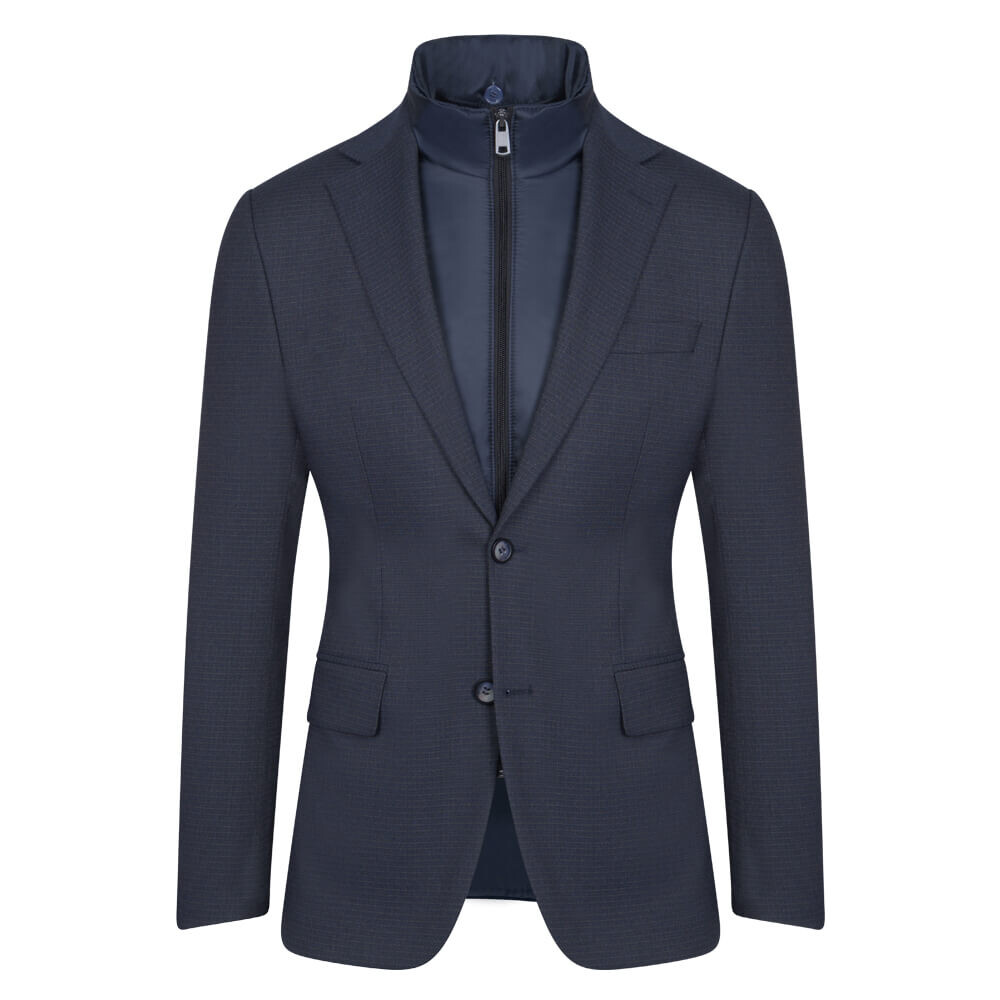Μπλε Καρό Σακάκι Prince Oliver Με Επένδυση (Modern Fit) Ανδρικά Σακάκια Μπλε Καρό Σακάκι Prince Oliver Με Επένδυση (Modern Fit) Ανδρικά Σακάκια