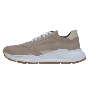Μπεζ Suede Leather Sneakers Prince Oliver Ανδρικά Παπούτσια
