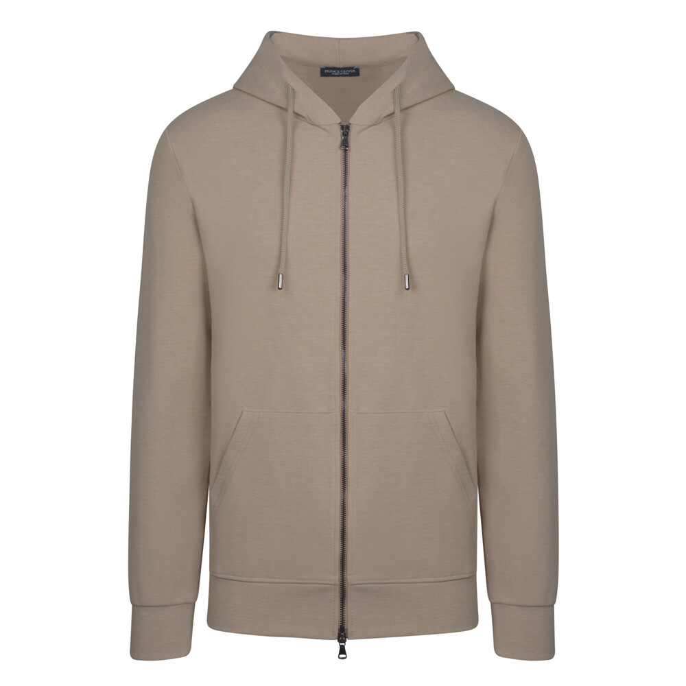 Μπεζ Zip up Hoodie Prince Oliver Modern Fit Ανδρικές Ζακέτες Μπεζ Zip up Hoodie Prince Oliver Modern Fit Ανδρικές Ζακέτες
