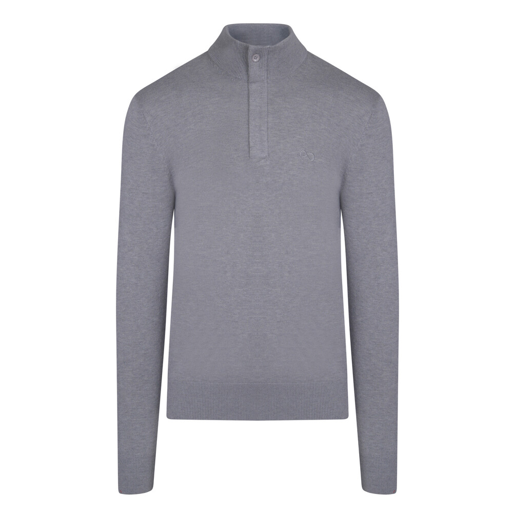 Γκρι Zip-Neck Πλεκτή Μπλούζα Prince Oliver Modern Fit Ανδρικές Μπλούζες και Πουλόβερ Γκρι Zip-Neck Πλεκτή Μπλούζα Prince Oliver Modern Fit Ανδρικές Μπλούζες και Πουλόβερ