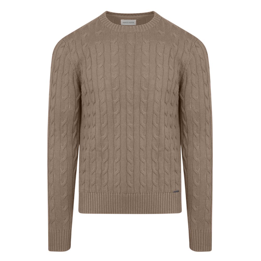Καμηλό Πουλόβερ Prince Oliver με Cable-Knit Πλέξη in Cotton Modern Fit Ανδρικές Μπλούζες και Πουλόβερ Καμηλό Πουλόβερ Prince Oliver με Cable-Knit Πλέξη in Cotton Modern Fit Ανδρικές Μπλούζες και Πουλόβερ