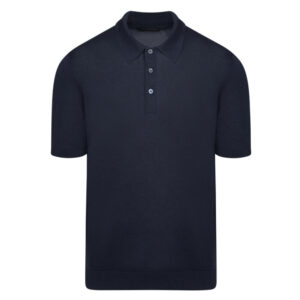 Μπλε Σκούρο Polo Silk Blend Modern Fit Ανδρικές Μπλούζες Polo