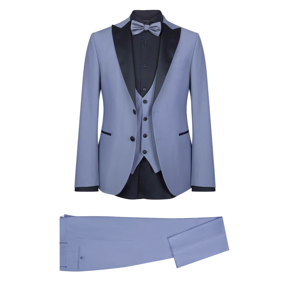 Γκρι Ανοιχτό Prince Oliver Tuxedo με Peak Σατέν Πέτο (Modern Fit) Ανδρικά Κοστούμια Γκρι Ανοιχτό Prince Oliver Tuxedo με Peak Σατέν Πέτο (Modern Fit) Ανδρικά Κοστούμια