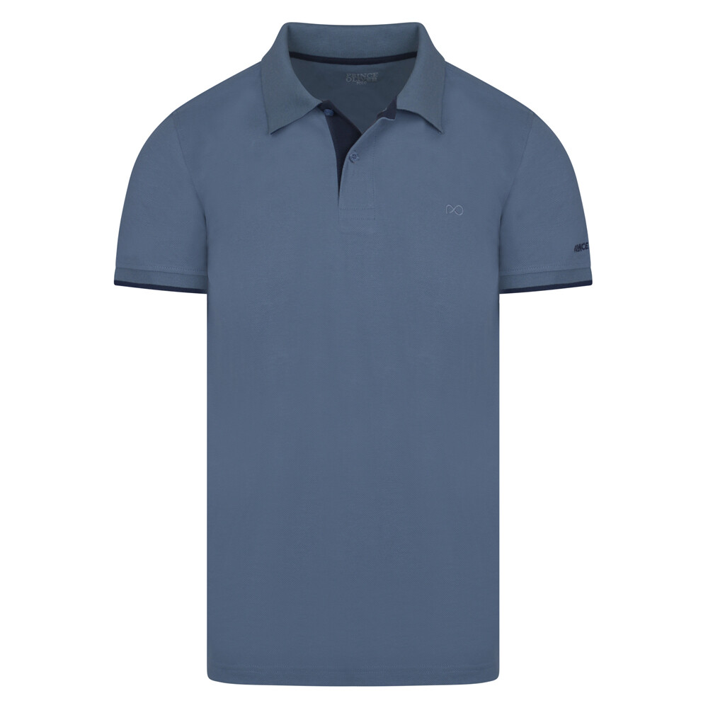 Μπλε Ραφ Two Tone Polo Double Pique Prince Oliver in Cotton Regular Fit Ανδρικές Μπλούζες Polo Μπλε Ραφ Two Tone Polo Double Pique Prince Oliver in Cotton Regular Fit Ανδρικές Μπλούζες Polo