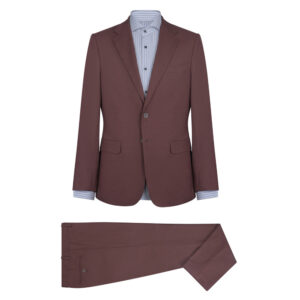 Καφέ Κοστούμι Prince Oliver με Micro-Pattern Comfort Stretch Slim Fit Ανδρικά Κοστούμια Καφέ Κοστούμι Prince Oliver με Micro-Pattern Comfort Stretch Slim Fit Ανδρικά Κοστούμια
