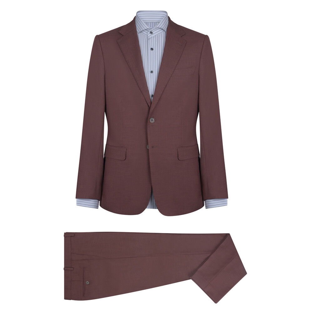 Καφέ Κοστούμι Prince Oliver με Micro-Pattern Comfort Stretch Slim Fit Ανδρικά Κοστούμια Καφέ Κοστούμι Prince Oliver με Micro-Pattern Comfort Stretch Slim Fit Ανδρικά Κοστούμια